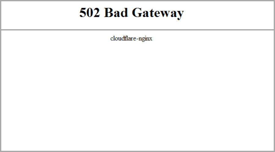 Bad Gateway Cloudflare